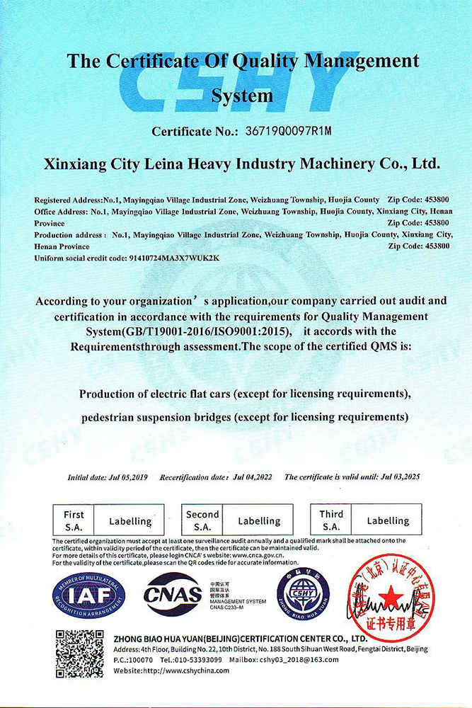 Potvrda o sustavu upravljanja kvalitetom